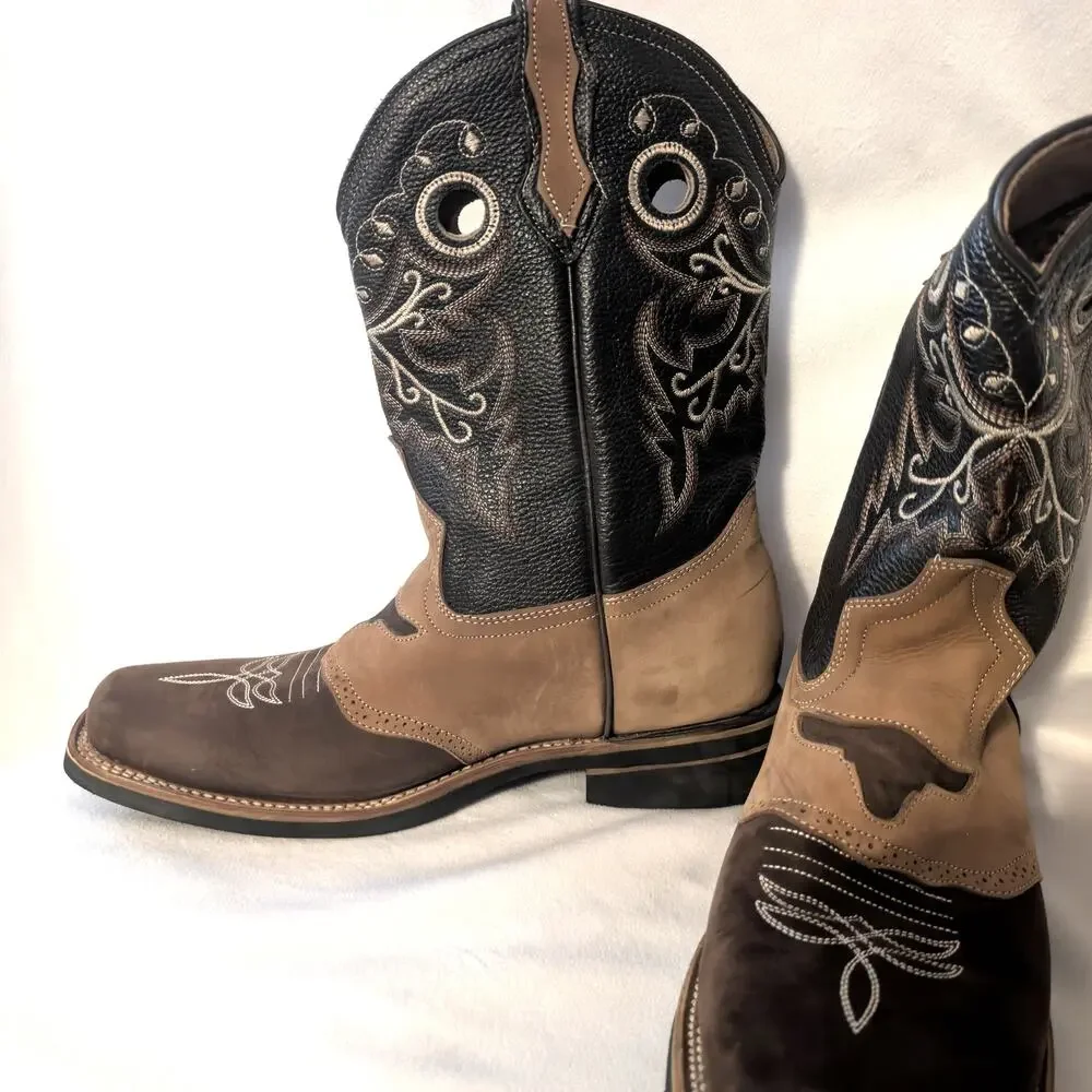 La Sierra Men's Cowboy boots Brown Suede Size 12 EXCELLENT
